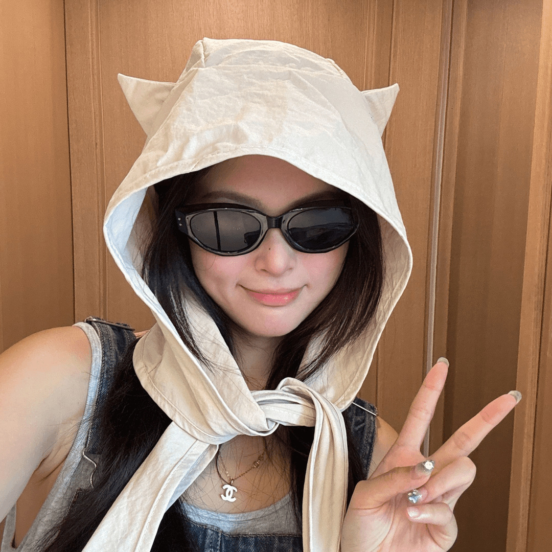 Picture of Hat Women's Summer and Autumn Sunscreen Sunshade Hat Thin Ear Protection Hat Headwear Hat Cartoon Deviruchi Strap Quick-drying Sun Hat