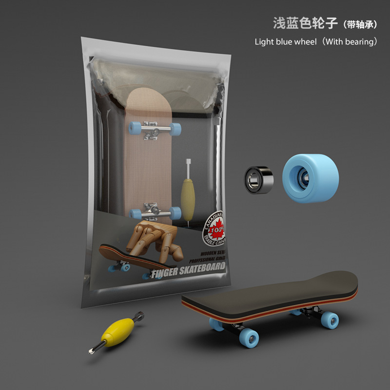 Picture of Finger Skateboard Professional Maple Double Rocker Creative Mini Fingertip Skateboard Sports Bearing Wheel Palm Skateboard