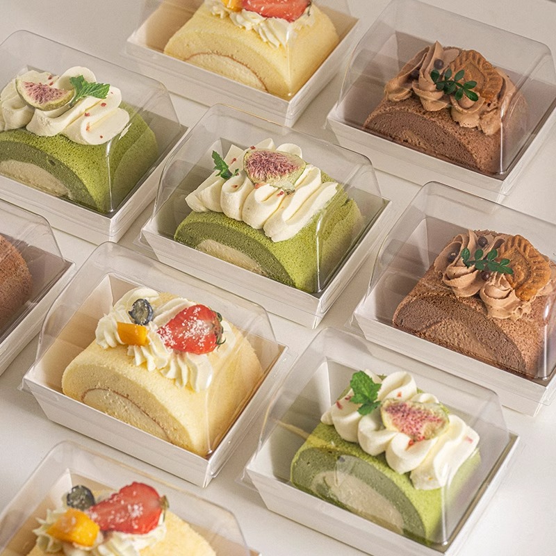 Net red cake roll packaging box towel quilt roll packaging box mousse cut pieces cake dessert box height