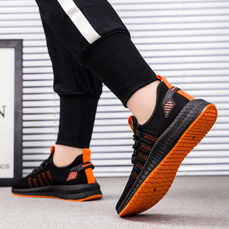 Picture of Men's Shoes 2025 Spring and Summer Men's Casual Shoes Korean Version Cross-Border Fly-Knit Shoes Running Shoes Sports Shoes Hollow Design