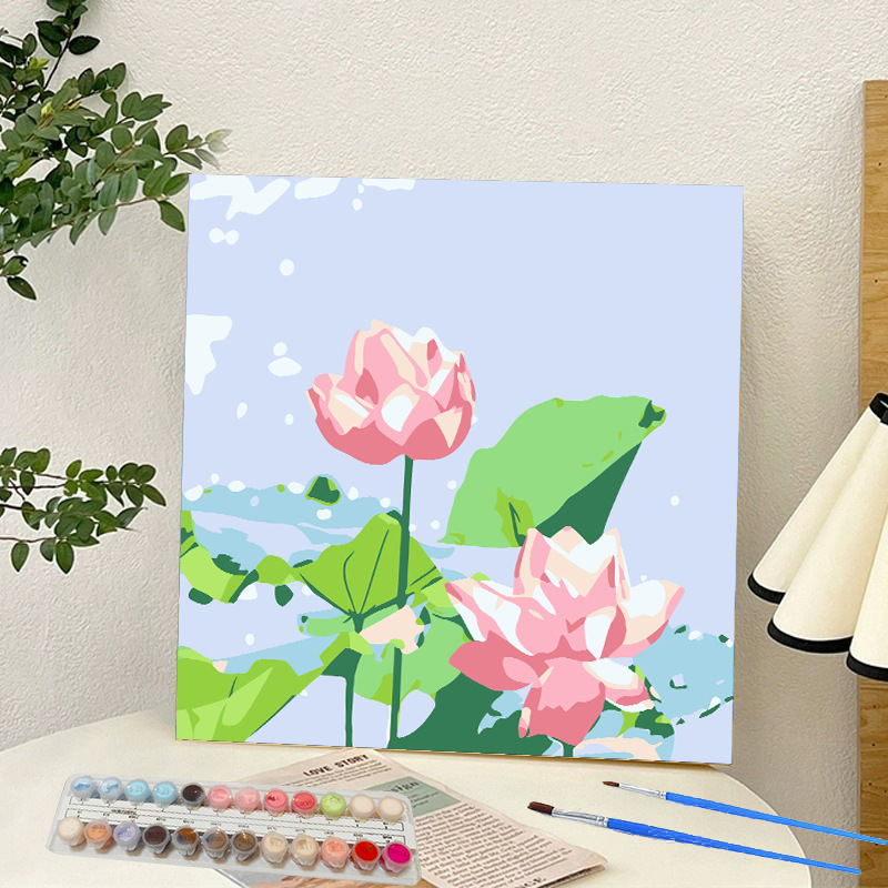 Picture of Digital oil painting landscape Dafen village hand-painted mathematical oil painting coloring painting oil painting flowers flower oil painting wholesale