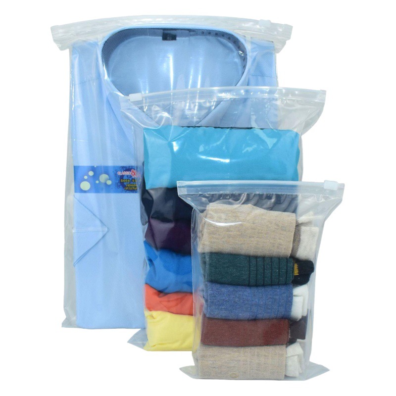 Spot PE clothing packaging bag T-shirt shirt zipper bag a large number of clothing down jacket packaging bag wholesale