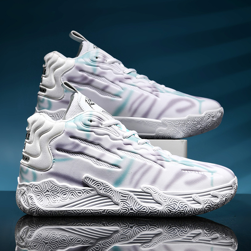 2025 cross-border plus size basketball shoes men's shoes mesh breathable sneaker youth middle school students competition training shoes