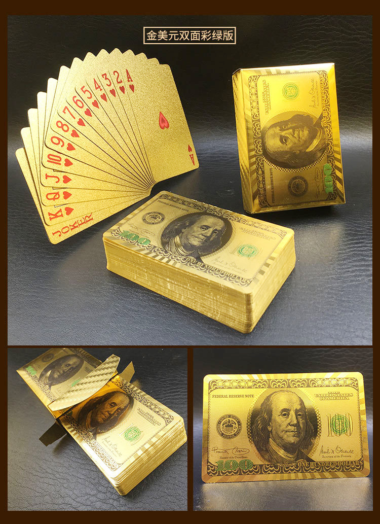 Picture of Gold Foil and Silver Plastic Playing Cards in Stock Pet Waterproof and Wear-Resistant Landlord Entertainment Chess and Card Board Games Wholesale Factory in Stock
