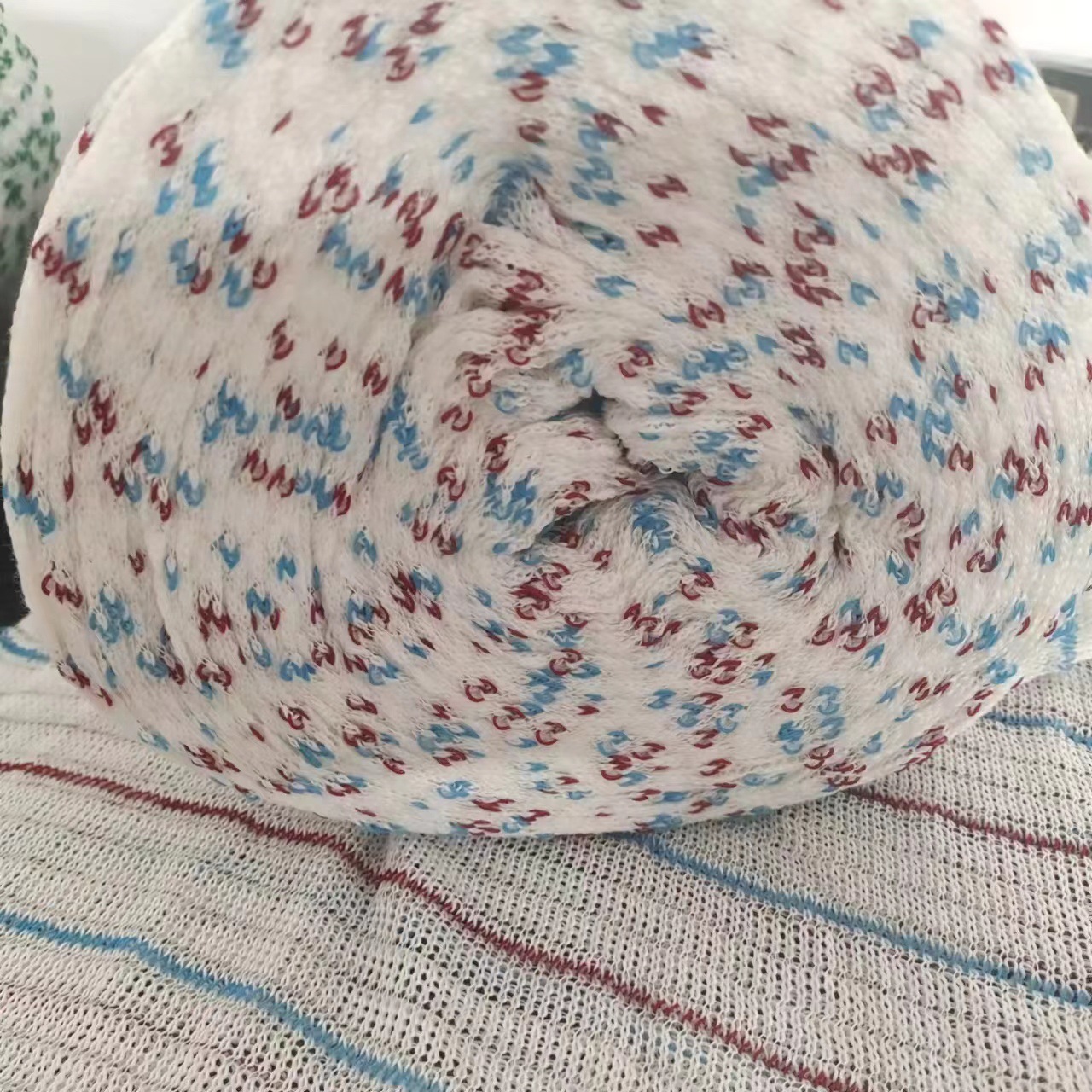 Yarn-dyed striped cleaning cloth cylinder polyester cotton cleaning cloth cylinder seamless packaging mesh bag yarn-dyed cleaning cloth