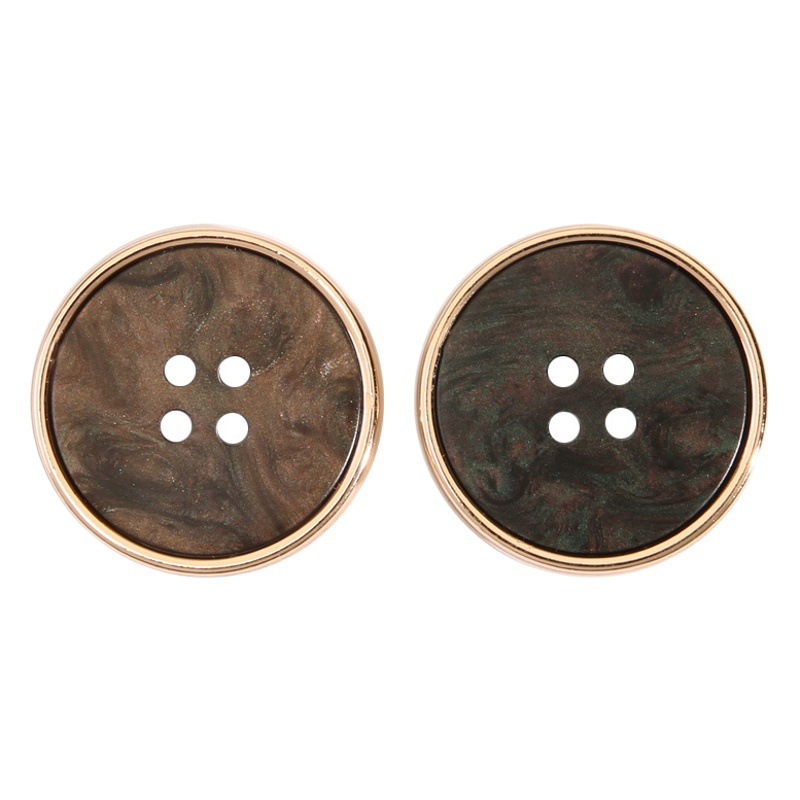 Round black four-eye button all-match women's suit coat coat sweater button men's clothes top high-end button