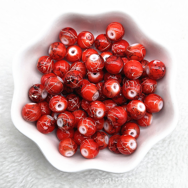 Picture of In stock two-color round beads glass beads loose beads handmade diy bracelet accessories wholesale necklace jewelry beaded material
