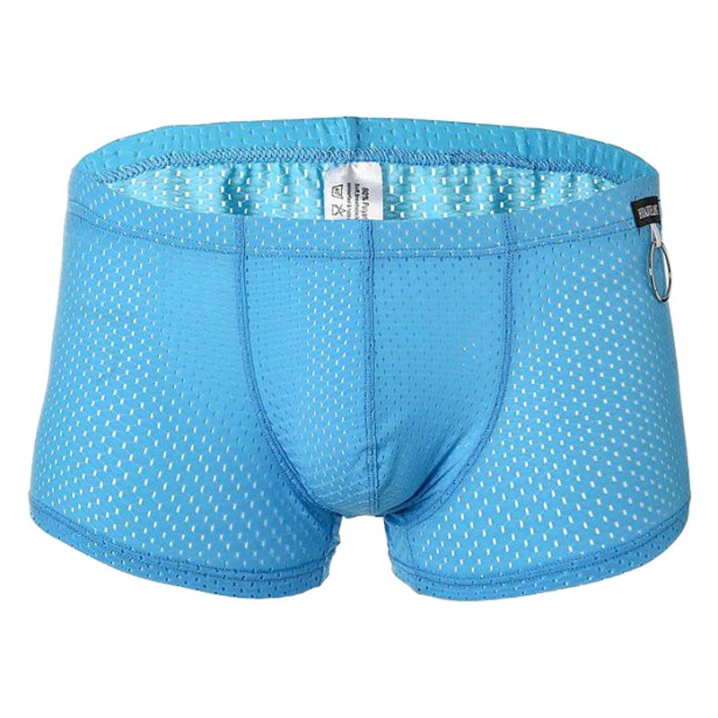 Men's underwear wholesale fashion sexy mesh breathable honeycomb nylon low waist boxers a generation of hair