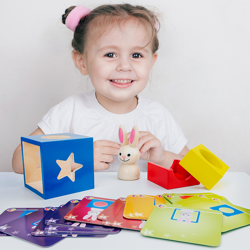 Cross-border Children's Building Blocks Rabbit Baby Magic Box Creative Modeling Collage Logical Thinking Early Education Wooden Toys
