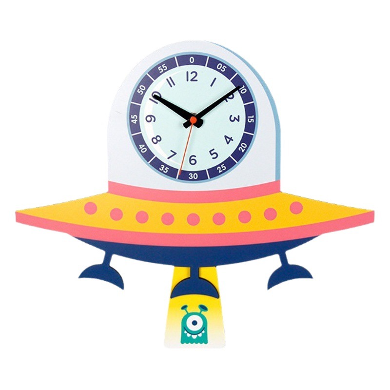 Internet Red Creative Cartoon Swing Clock Dynamic Wall Clock Children's Room Kindergarten Decorative Wall Clock Cute Animation Clock