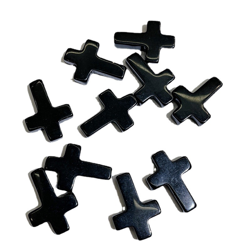 Picture of Cross-border Natural Crystal Hole-free Cross Pendant Cross Jade Necklace Accessories Hanging Ornaments Amazon