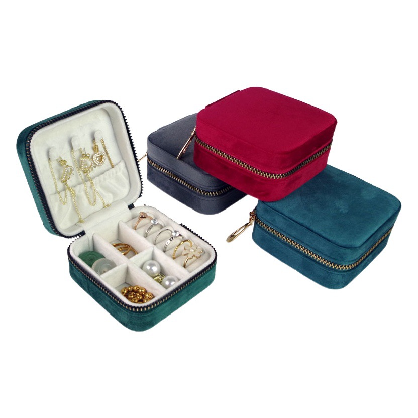 Exquisite jewelry jewelry box portable small high-end exquisite new ear studs earrings necklace ring jewelry storage box