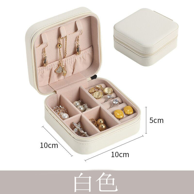 Picture of Jewelry Storage Box Pu Large Capacity Jewelry Packaging Earrings Necklace Portable Travel Jewelry Box Wholesale Zipper