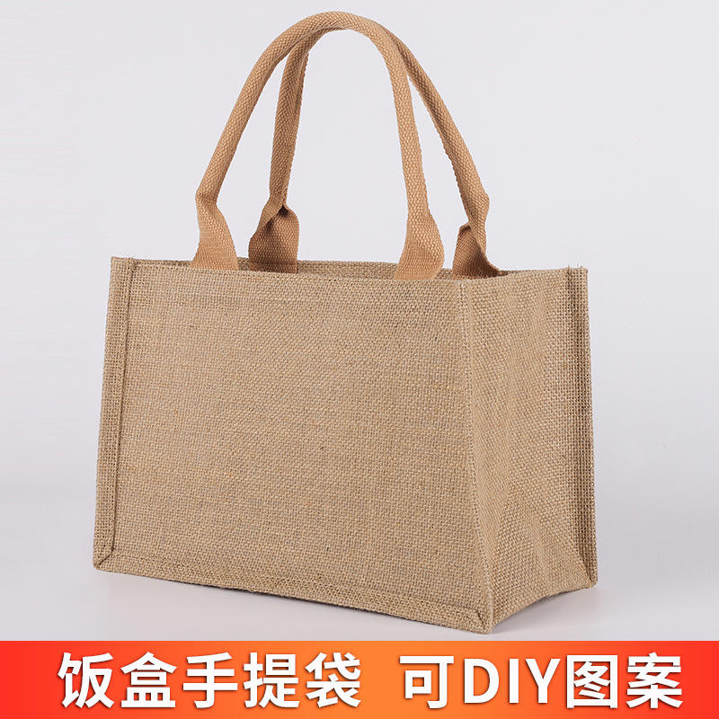Linen handbag linen bag tote bag clothing portable bag simple hand-painted gift linen bag shopping spot