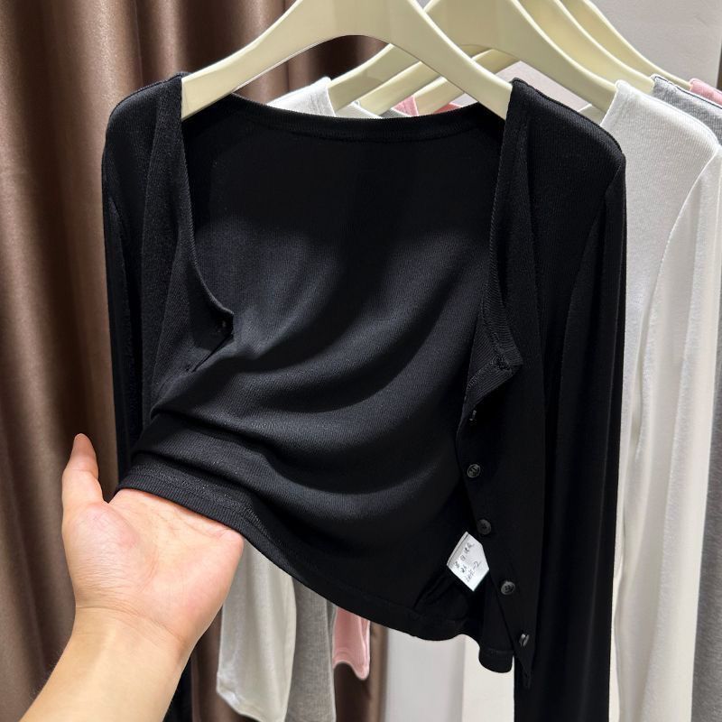 Picture of Thin Cardigan Women's Summer New Arrival Slip Skirt Sunscreen Ice Silk Shawl Blouse Modal Knitted Small Coat