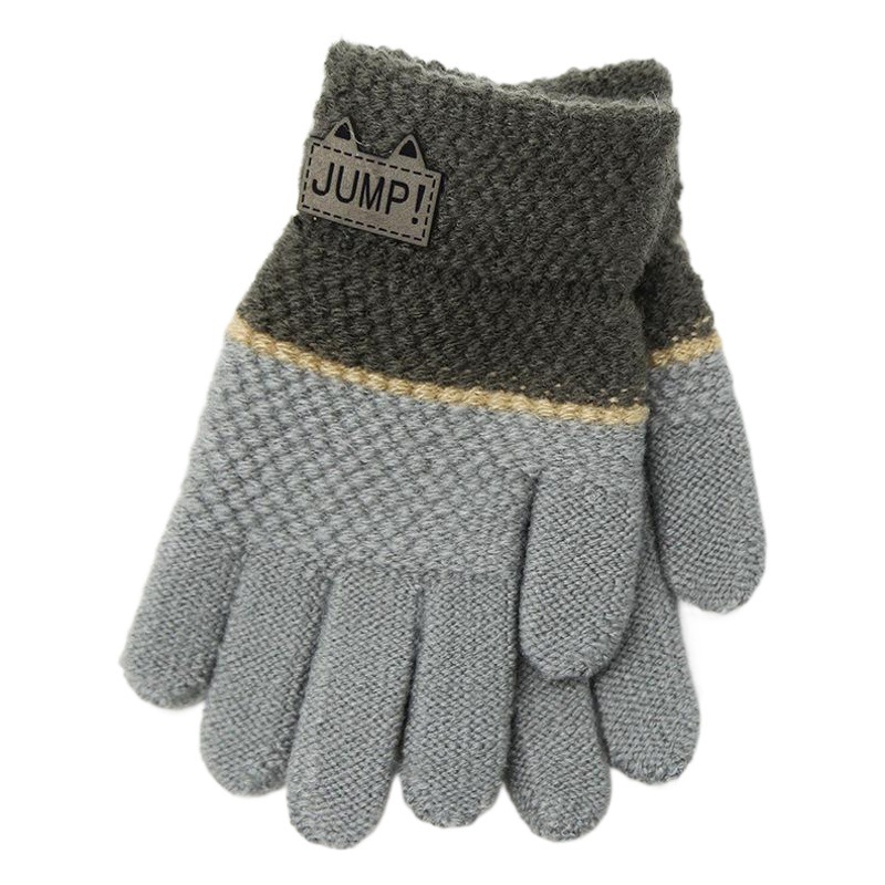 Children's Cycling Gloves, Five-Finger Knitted Baby Gloves, Warm Jump Label Kids' Gloves, Wholesale Versatile