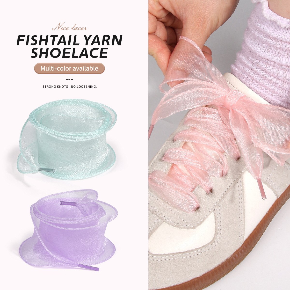 New Snow Gauze Shoelaces Width 3.5cm Suitable for Moral Training Shoes Lace Accessories Shoelaces DIY Ballet Suitable for Organza