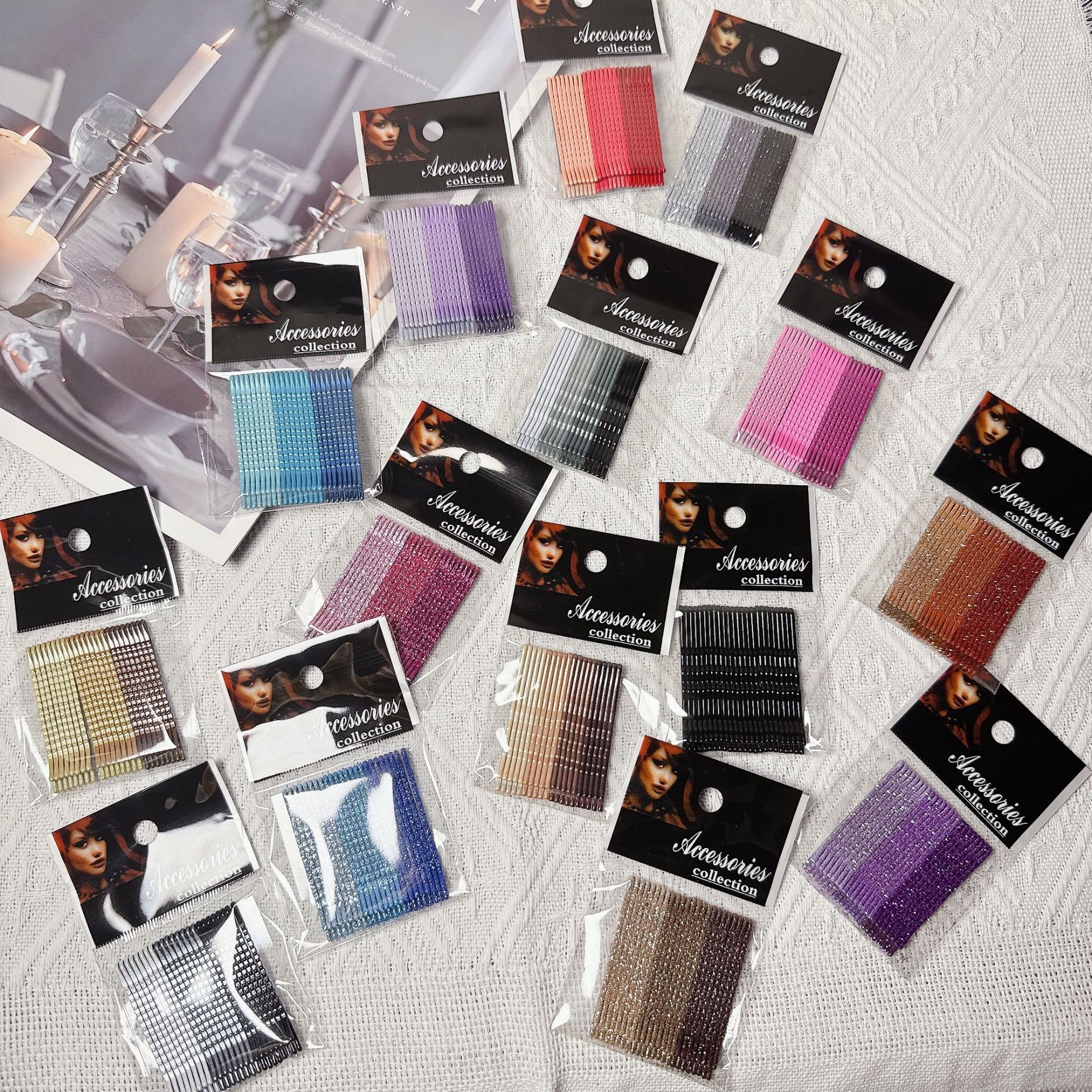 Picture of Hair clip dopamine hairpin adult hairpin packaging hairpin children's hair clip color hairpin strip hairpin