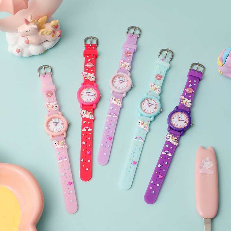 Picture of 2024 New Cartoon Children Unicorn Watch Cute Girl Electronic Watch Student Quartz Watch Prizes Gift