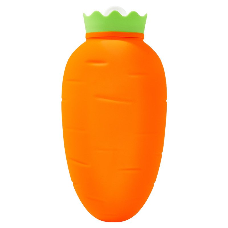 Picture of in stock large carrot hot water bag 1000ml large capacity platinum silicone warm water bag filling microwave heating