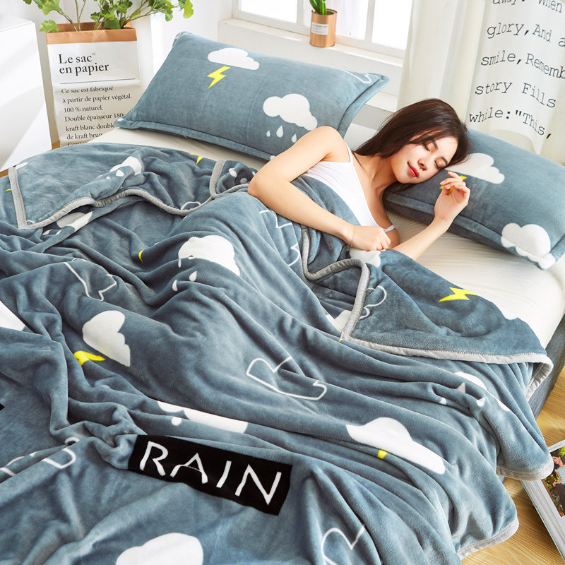 Picture of Faleirong blanket air conditioning blanket children's blanket lunch break thickened coral fleece gift blanket manufacturers wholesale support generation