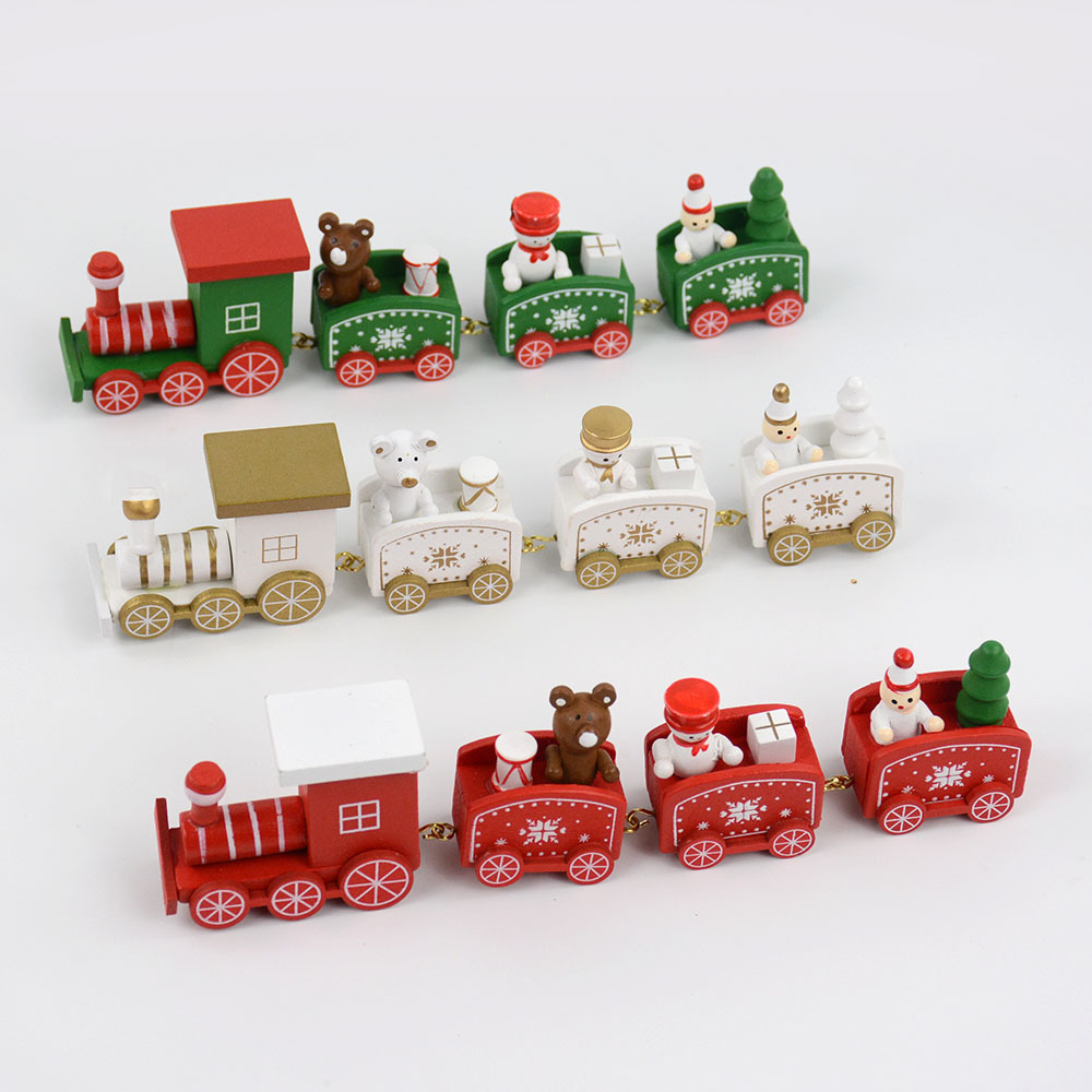 Cross-border foreign trade Christmas gifts wooden train Amazon front desk Christmas decorations train ornaments
