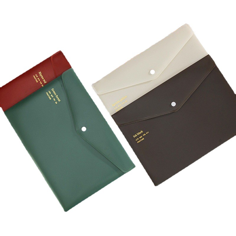 Hot selling retro snap a4 file bag waterproof pp office file bag subject classification test paper storage bag wholesale
