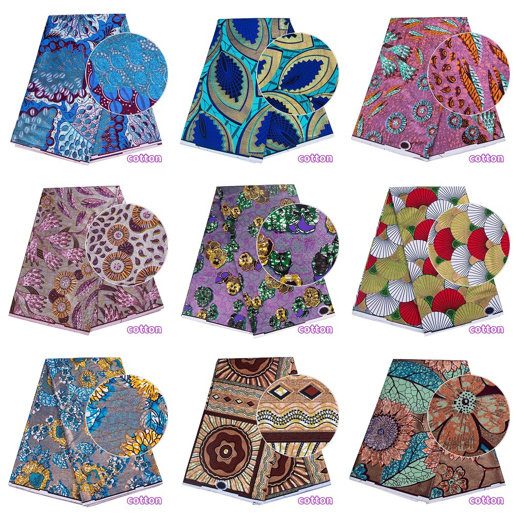 Cross-Border Supply African Printed Fabrics Bohemian Ethnic Style Hot Stamping Fabrics Temu Shine Dropshipping