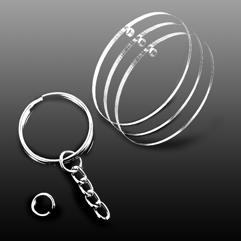 Picture of Transparent acrylic disc blank goo card cross-border handmade round embryo keychain piece decorative DIY pendant