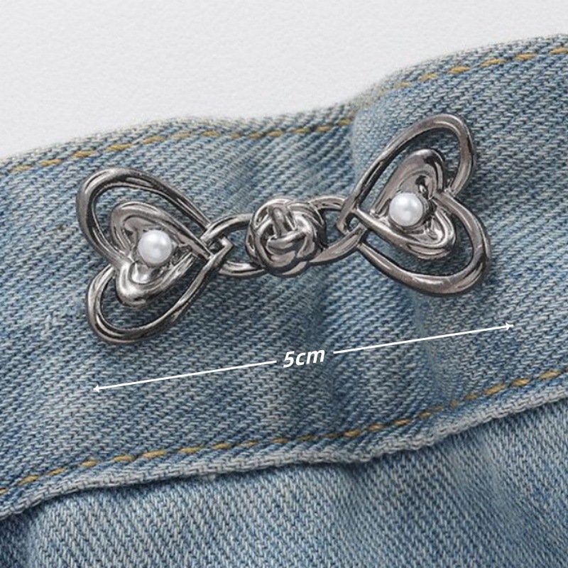 Picture of Chinese Knot Waist Buckle Pair Buckle Flat Bottom Removable Nail-free Seam-free Button Girl's Trouser Skirt Waist Size Change Artifact