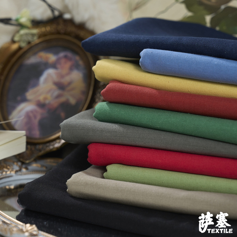11*11 Spring and Summer Plain Linen Cotton Fabric Solid Color Handmade Linen DIY Clothing Hanfu Cheongsam Embroidery Colorful Plain Linen