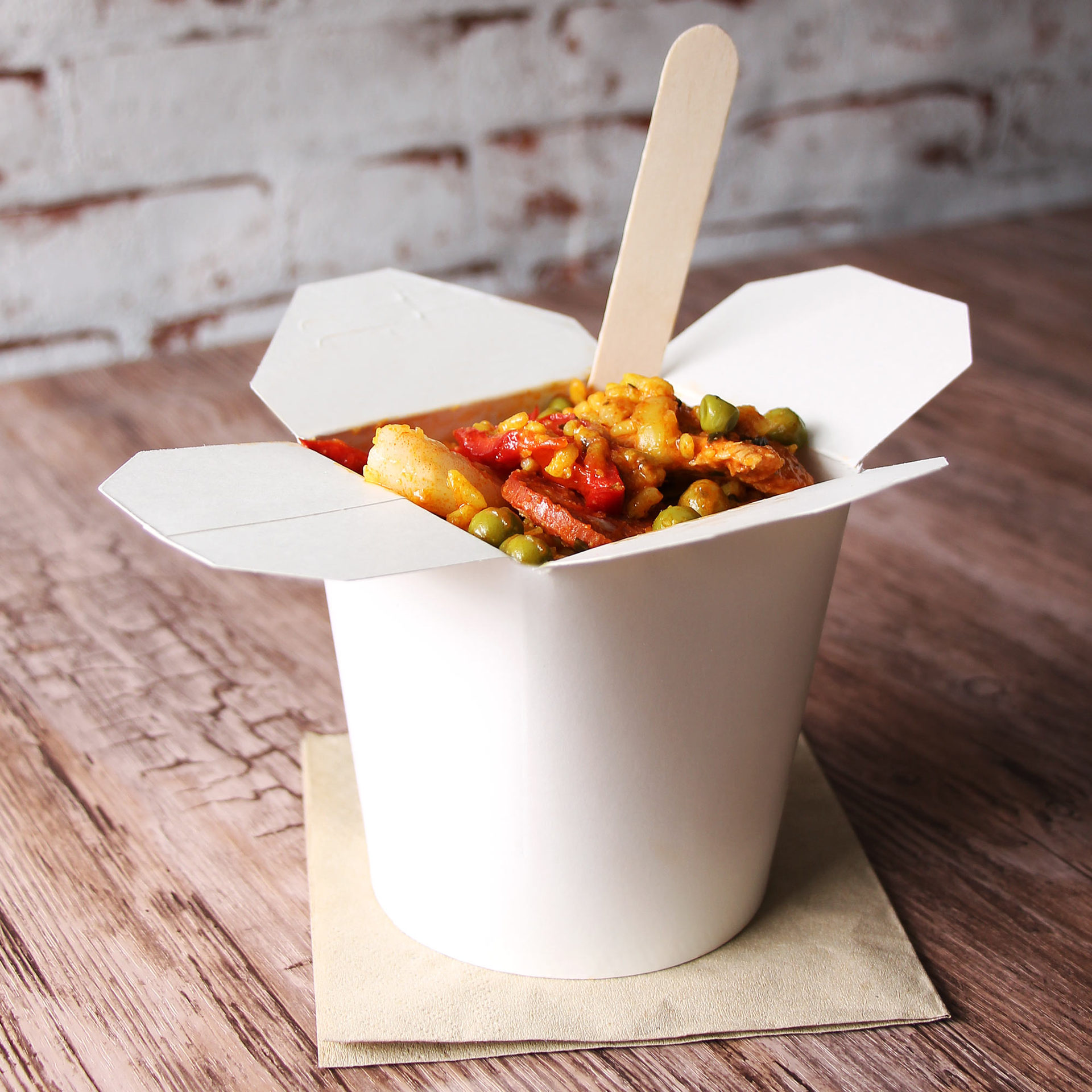 Disposable Round Bottom Pasta White Card Kraft Takeaway Fried Chicken Box Snack Lunch Box White Packaging Box Color Box