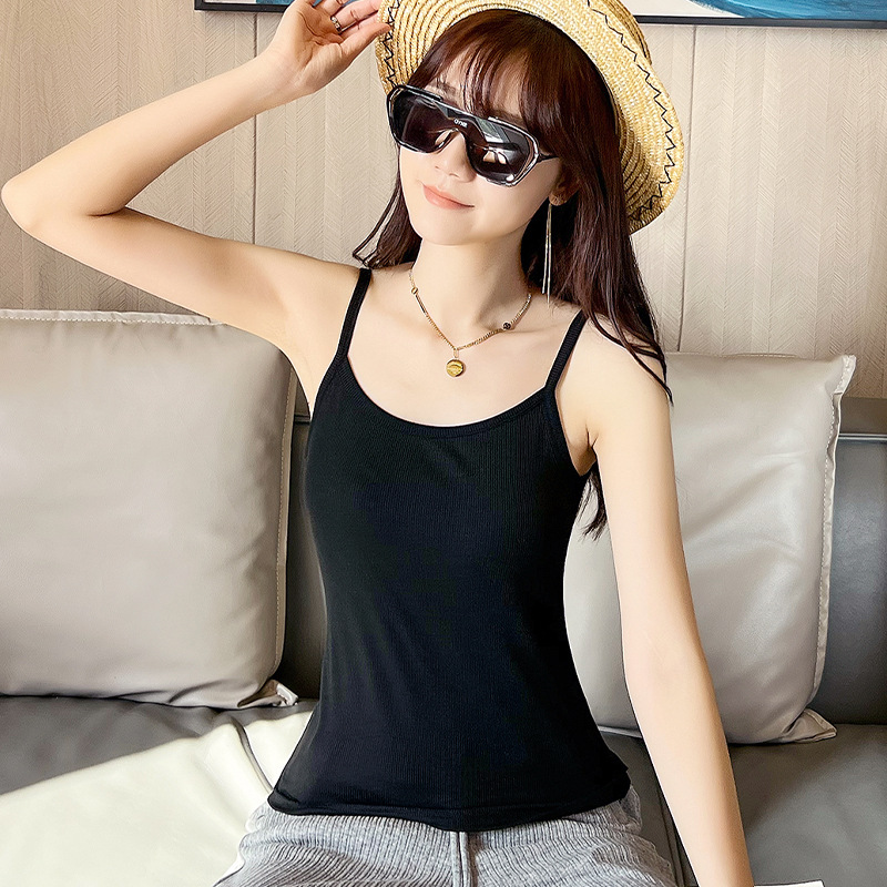 Picture of Modal Cotton Small Camisole Women's Outer Wear Summer Inner Wear Beautiful Back Base Shirt Sleeveless Top Slim-fit All-match