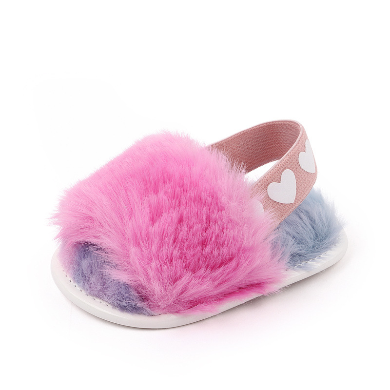 Picture of 0-1 years old elastic baby sandals fashion tie-dyed baby shoes fluffy sandals toddler shoes 2801