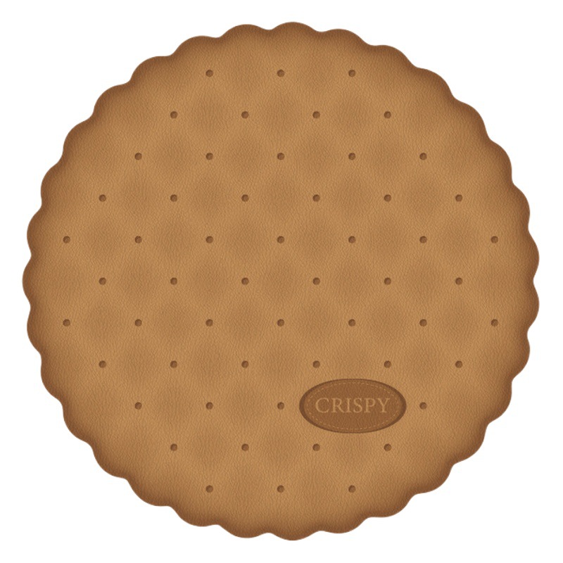 Cartoon Biscuit Series Ins Door Cute Leather Floor Mat Waterproof and Oil-proof PVC Wash-free Foot Mat for Home