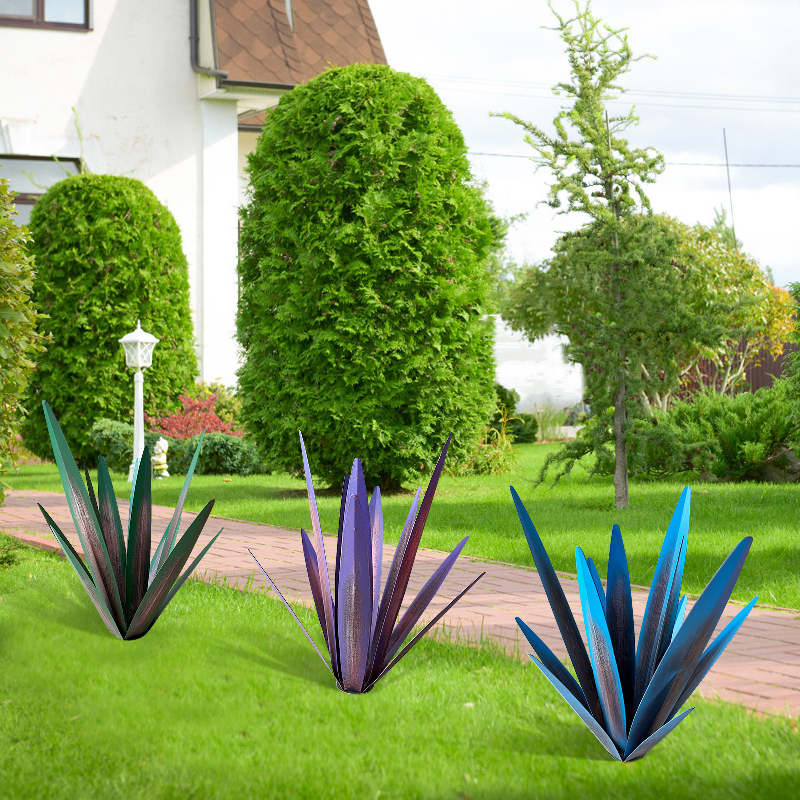 Cross-border Amazon agave flower metal creative decoration iron crafts outdoor garden iron plant