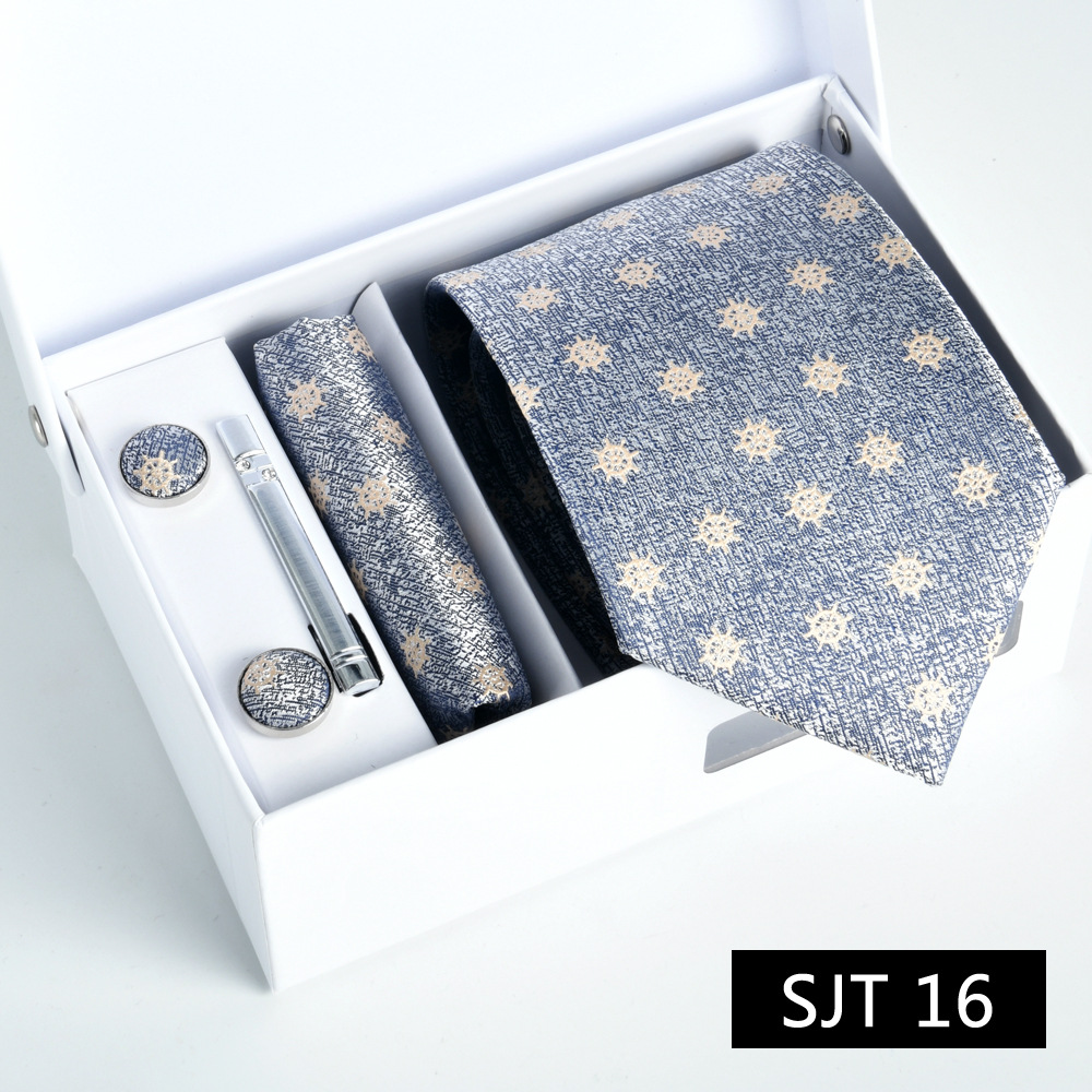 Picture of Tie formal business executive 5-piece gift box wedding = = groom wedding festive wine red in stock new
