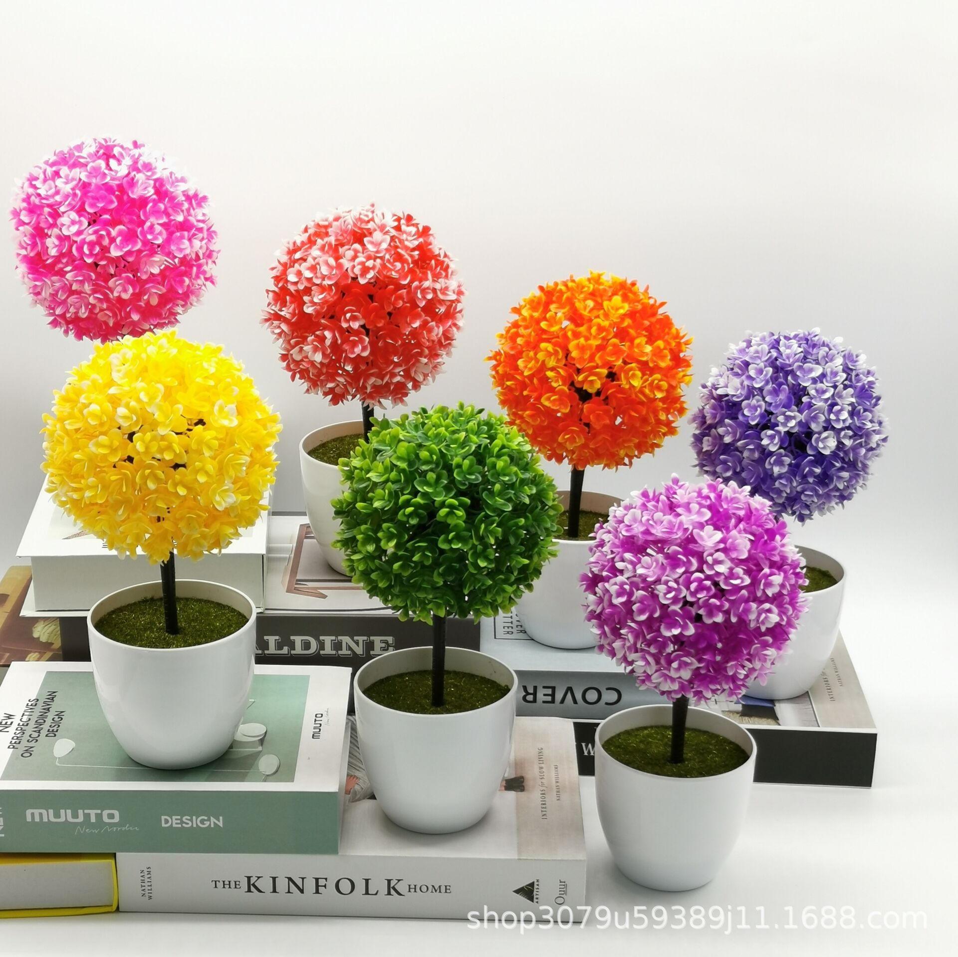 Simulation plant simulation tree ball bonsai desktop green plant small potted plant furnishings dining table bonsai interior home decoration