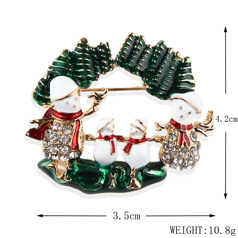 Picture of Lanhao European and American New Fashion Christmas Brooch Christmas Tree Shoes Elk Wreath Snowflake Bell Pin Women