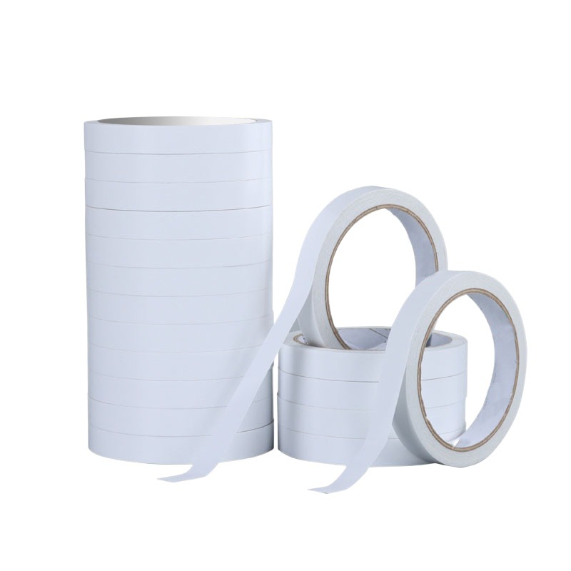 Factory Wholesale White Hot Melt Double-Sided Tape Student Office Supplies High-Viscosity Cotton Paper Hand-Tearable Design Cross-Border Hot-Selling