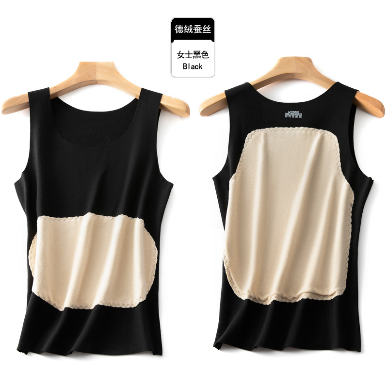 Picture of New Couple Patch Vest Thermal Intimates Women's Autumn and Winter Belly Protection Tops Men's Bottoming Silk Thickeneded Vest