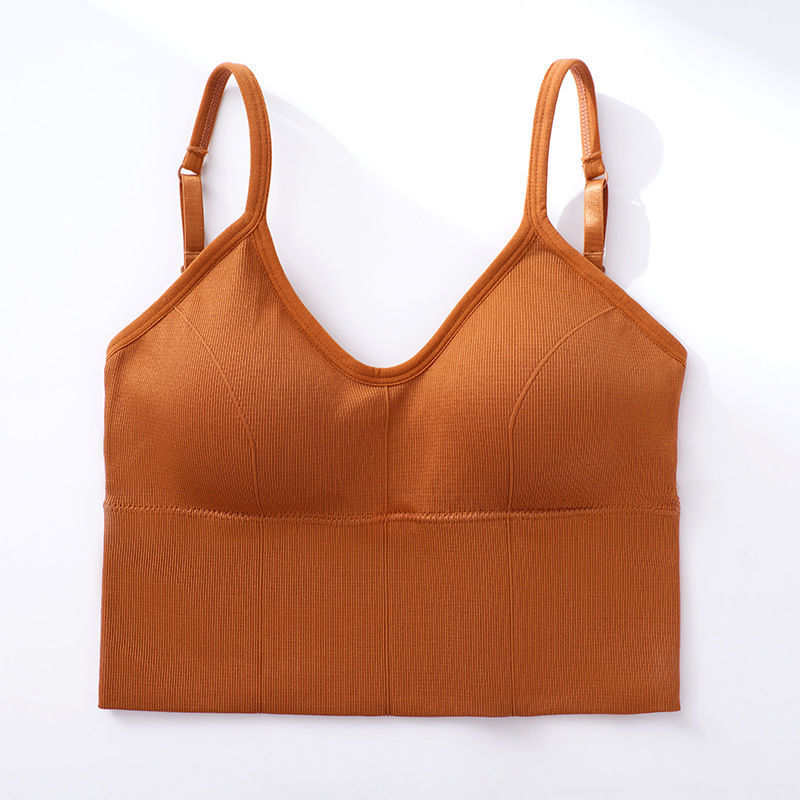 Picture of Beautiful Back Camisole Women's Belt Chest Pad Integrated Internet Popular Big U Outer Wear Inner Base Bra Tube Top Underwear
