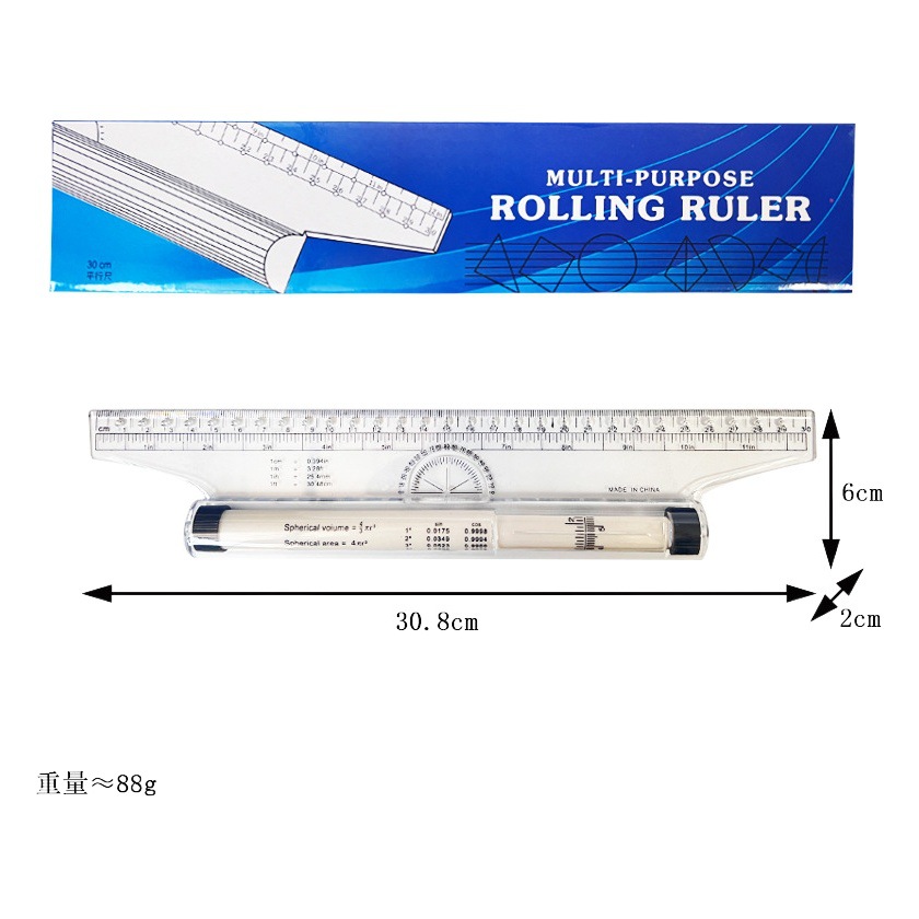 30cm Angle Parallel Ruler Drawing Roller Ruler Balance Ruler Multifunctional Drawing Design Translation Ruler Rolling Ruler