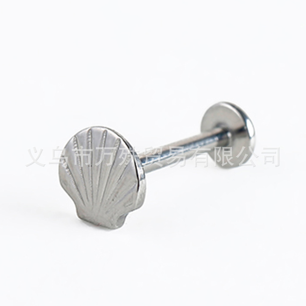 Picture of G23 titanium steel internal thread polishing moon lightning nail nail tongue nail lip nail ear bone nail piercing jewelry
