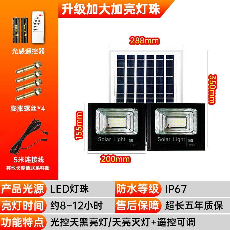 Picture of Solar lighting, courtyard light, automatic flood light when dark, home user exterior light, waterproof super bright induction street light