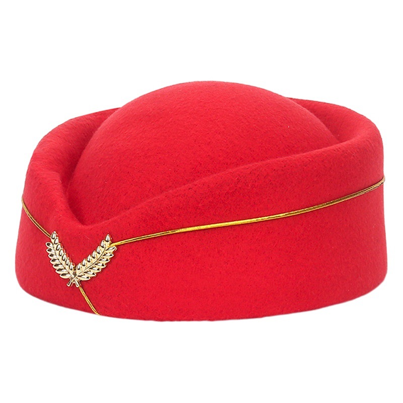 Stewardess Hat Hotel Front Desk Etiquette War Drum Team Performance Dance Hat Band Uniform Flight Attendant Beret