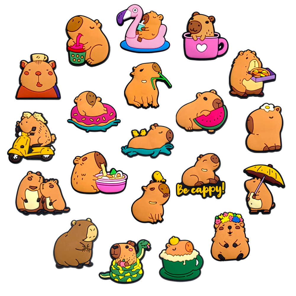 Picture of Lovable Capibala Capybara Series Hole Shoes Shoes Flower Accessories Hole Shoes Diy Accessories PVC Drop Plastic Shoe Buckle