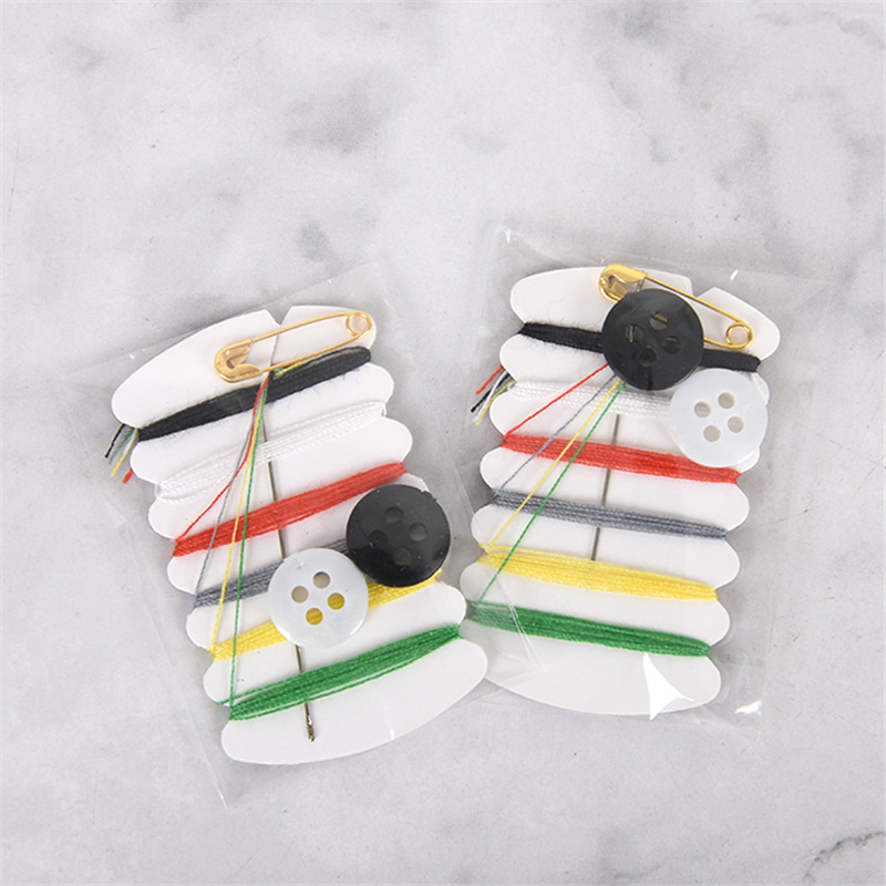 Picture of Household sewing kit disposable six-thread ordinary buckle sewing kit travel hotel hand stitching storage bag color sewing box
