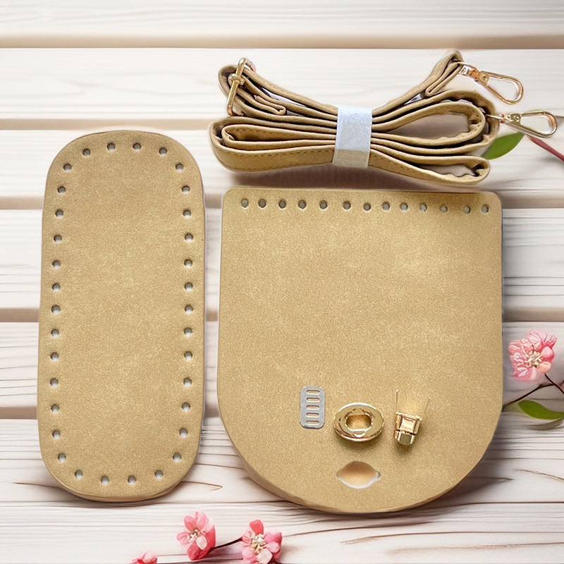 Picture of New Hand-Woven Bag Bottom Cover Long Shoulder Strap Accessories DIY Pin Hook Rattan Homemade Woven Bucket Bag