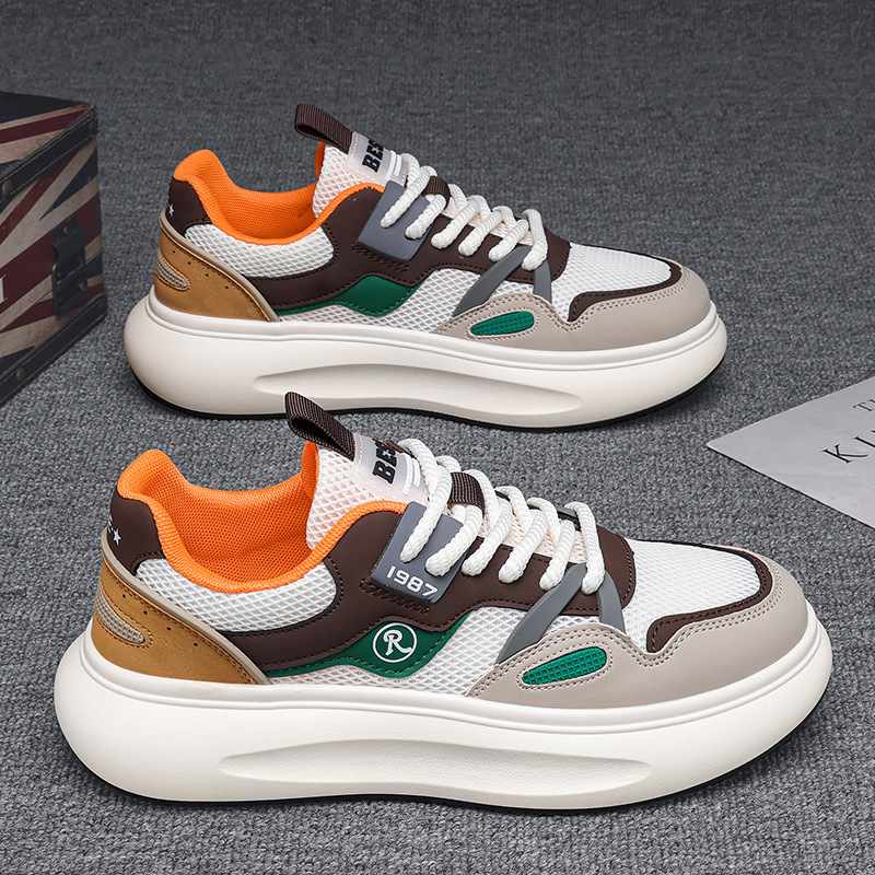 Forrest Gump Men's Shoes Summer Breathable Junior High School Students Teenagers Mesh Deodorant Mesh Shoes Sports Leisure White Torre Trendy Shoes